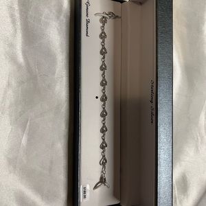 Diamond Heart Linked Bracelet